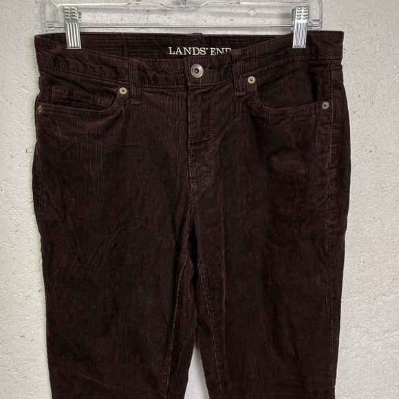 Lands End Corduroy Brown Pants 5 Pocket Mid Rise Straight Size 6 - Picture 2 of 10
